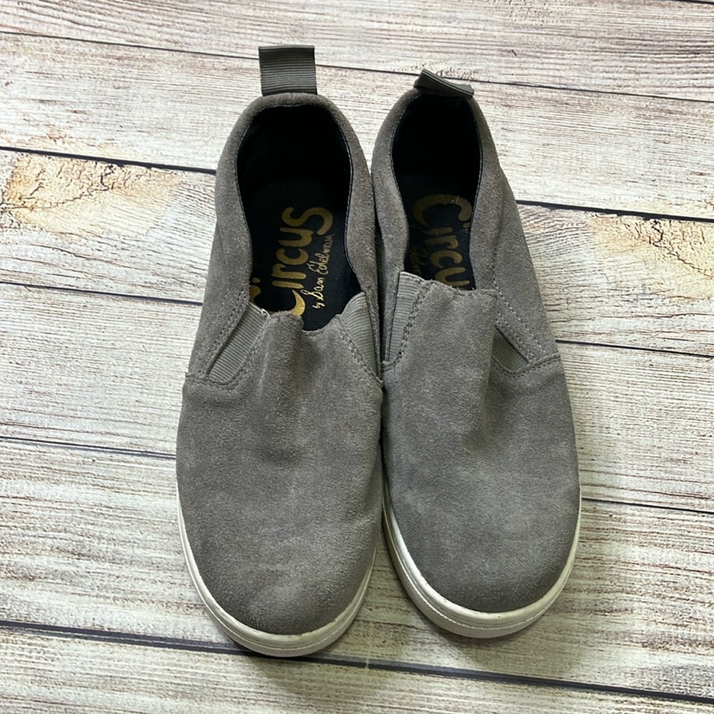 Circus by Sam Edelman Scotlyn Gray Suede Platform Slip On Shoes Size 7.5 - Picture 2 of 9